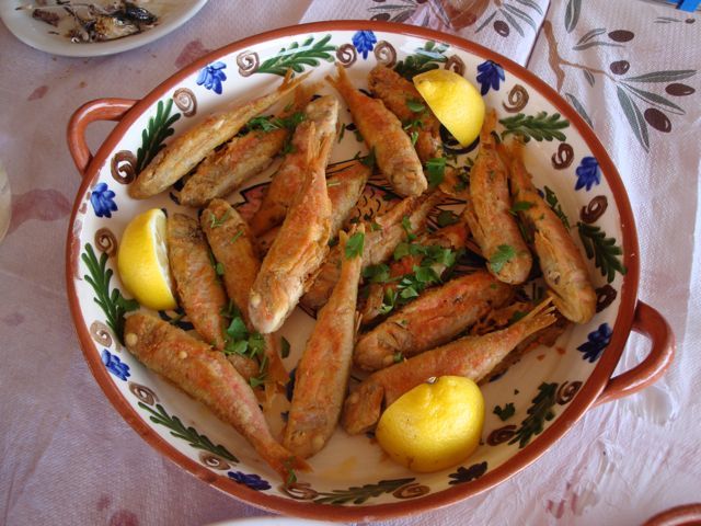 barbounia and koutsomoures from Blue Sardine, Skala Eressos, Lesvos
