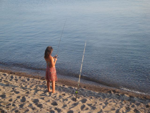 fishing in Skala Eressos, Lesvos