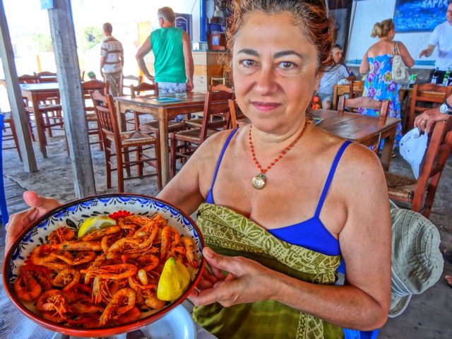 Fried Shrimp at Blue Sardine, Skala Eressos, Lesvos