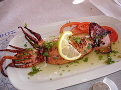 kalamari, skala eressos, lesvos, greece