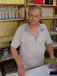 Mr Ouzo Gianatsi Mr. George Kabarnos of Plomari