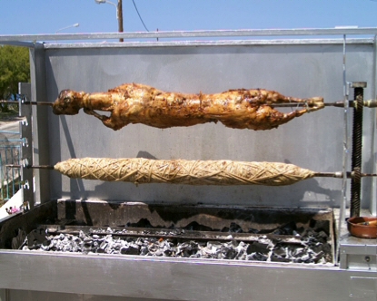 Easter in Lesvos, lamb and Kokoretsi