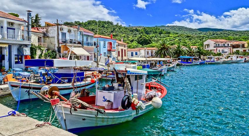 Lesvos, Greece fishing boats