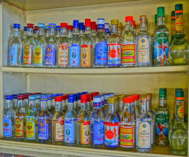 Ouzo bottles