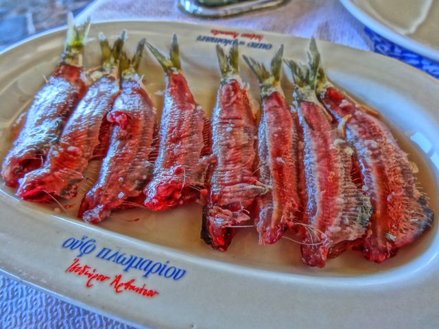 Sardeles pastes, raw sardines from Lesvos