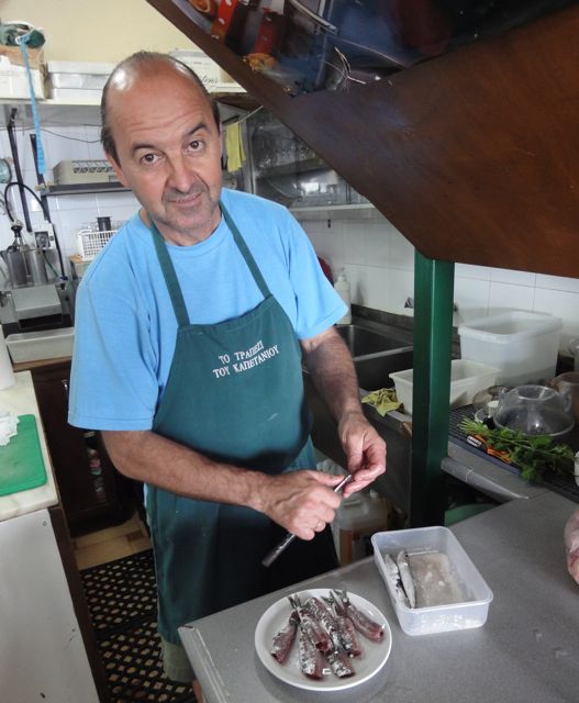 Theo, the chef at Captain's Table, Molyvos