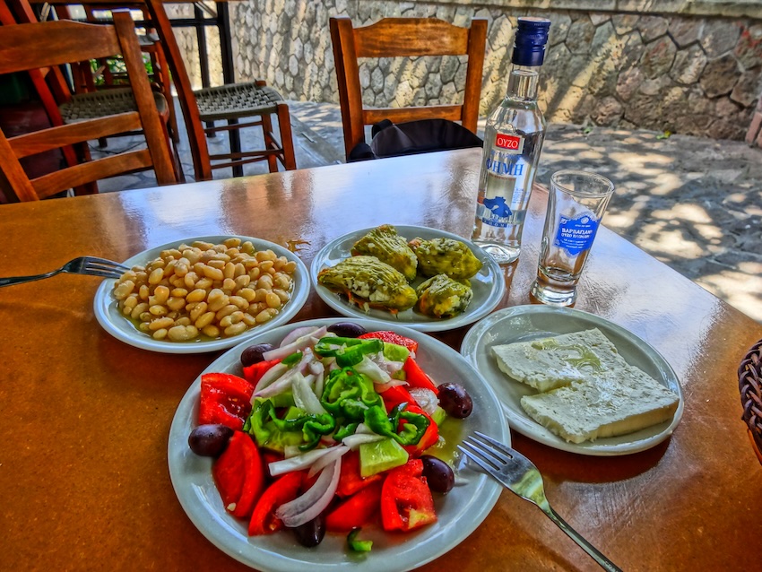 Ouzo meze in Lesvos